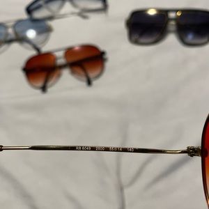 Ray ban sunglasses gold with red tint